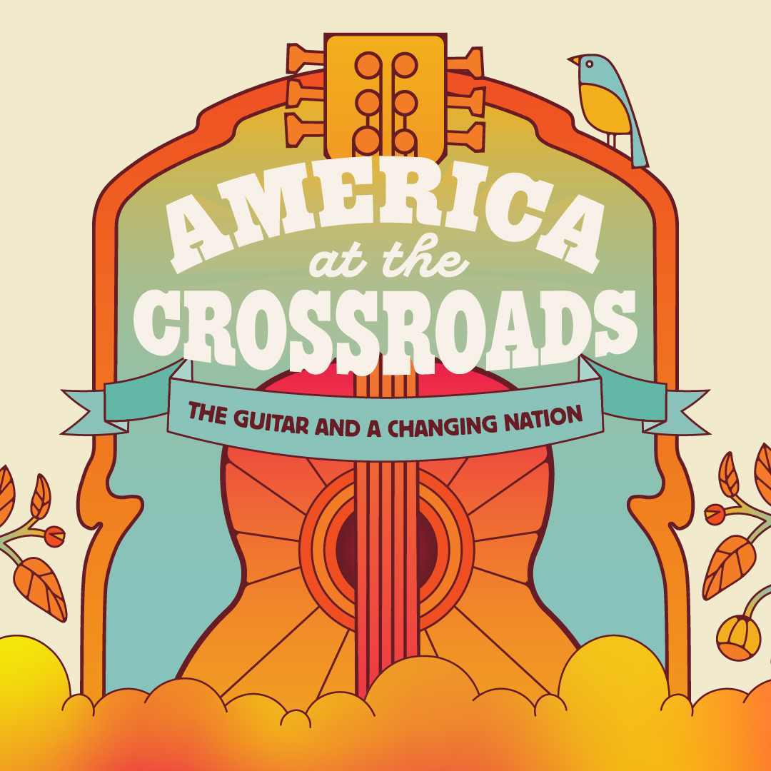 Graphic for America at the Crossroads exhibit.