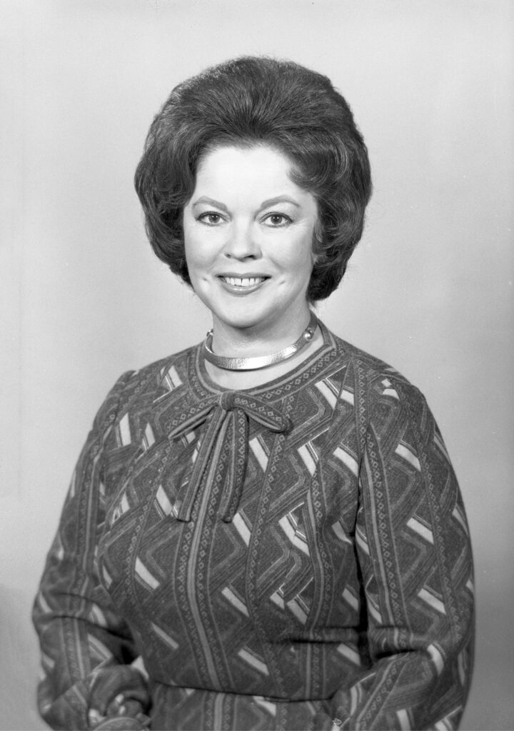Headshot of Shirley Temple Black during her ambassador years.