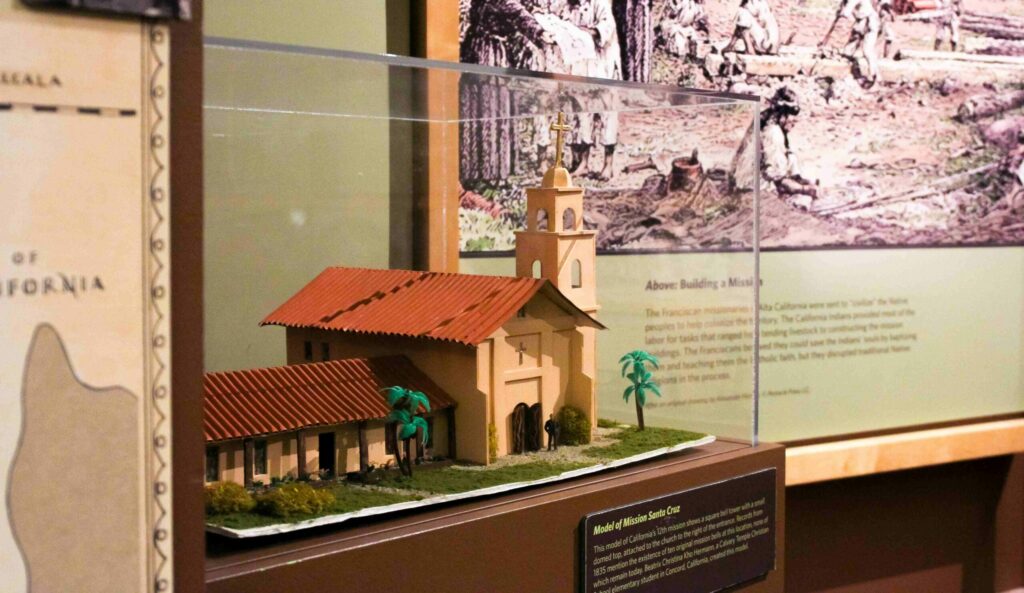 A scale model of a Spanish Mission.