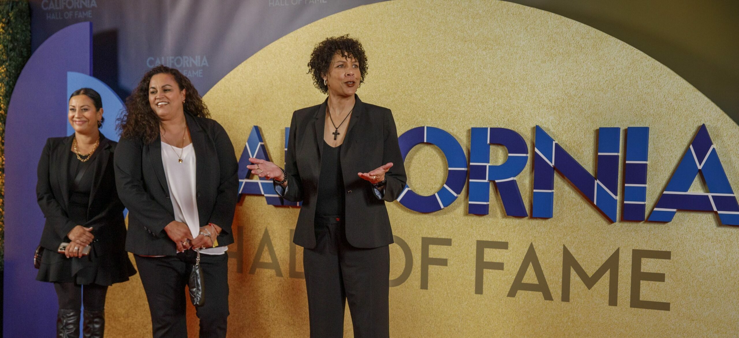 Basketball star Cheryl Miller on the California Hall of Fame red carpet.